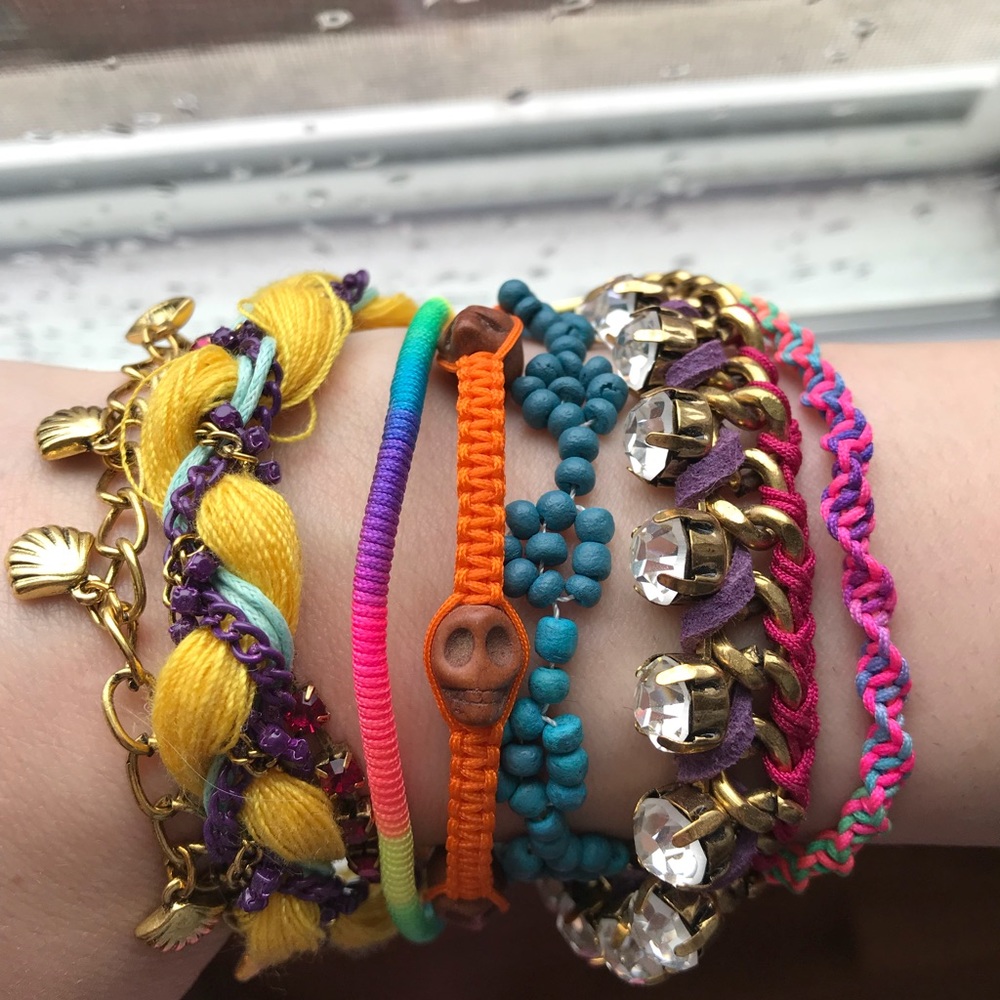 Betsey Johnson Colorful Skull Statement Bracelet